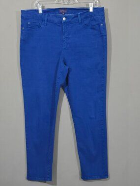 NYDJ Ankle Jeans Womens 16 Blue High Rise Slim Lift Tuck Stretch Denim
